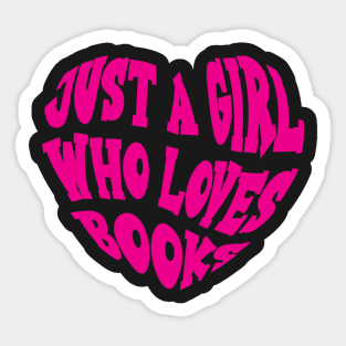 Book Lover Gift Reading Bookworm Heart graphic Sticker